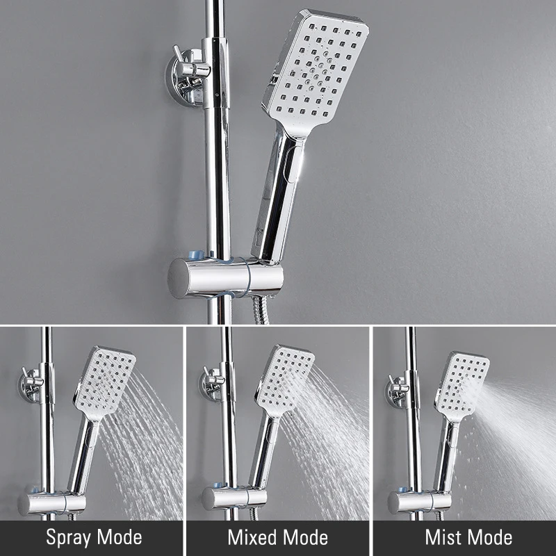 Bathroom Faucets Brass Chrome Shower Set Wall Mounted Digital Mixer Tap Thermostatic Rain Mist Showers Modern Water | Обустройство
