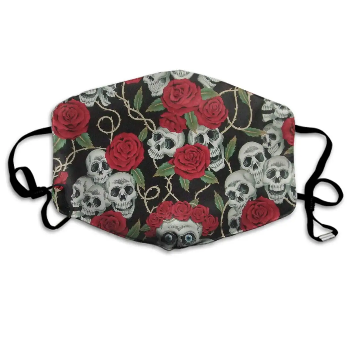 

Winter Norse Warmer, Comfortable Two Layer Intage Red Rose Skull Anti Dust Face Mask Cover Mouth for Adults and Teens