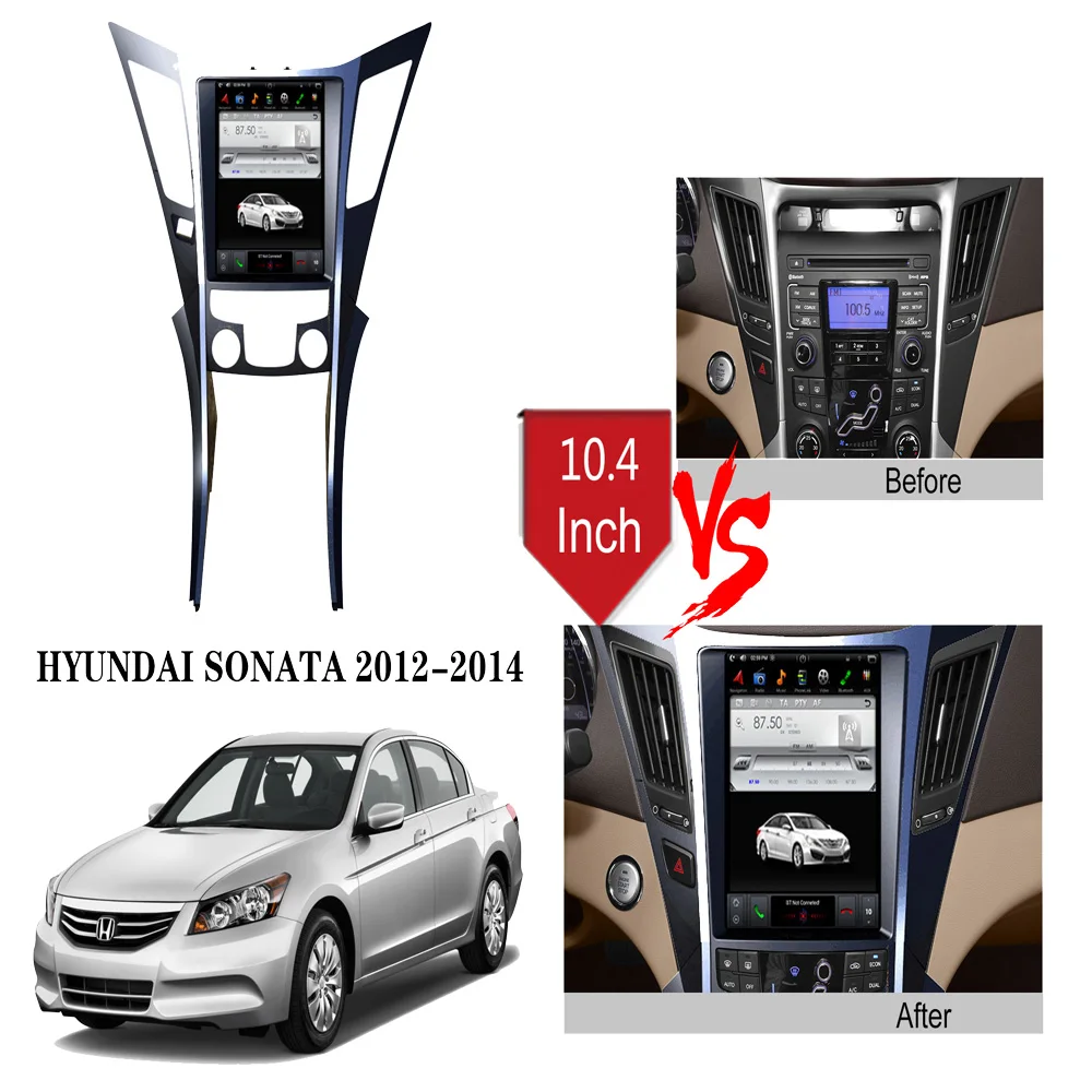 Вертикальный Автомобильный GPS-навигатор в стиле Tesla Android 9 0 для HYUNDAI SONATA 2012-2014 радио
