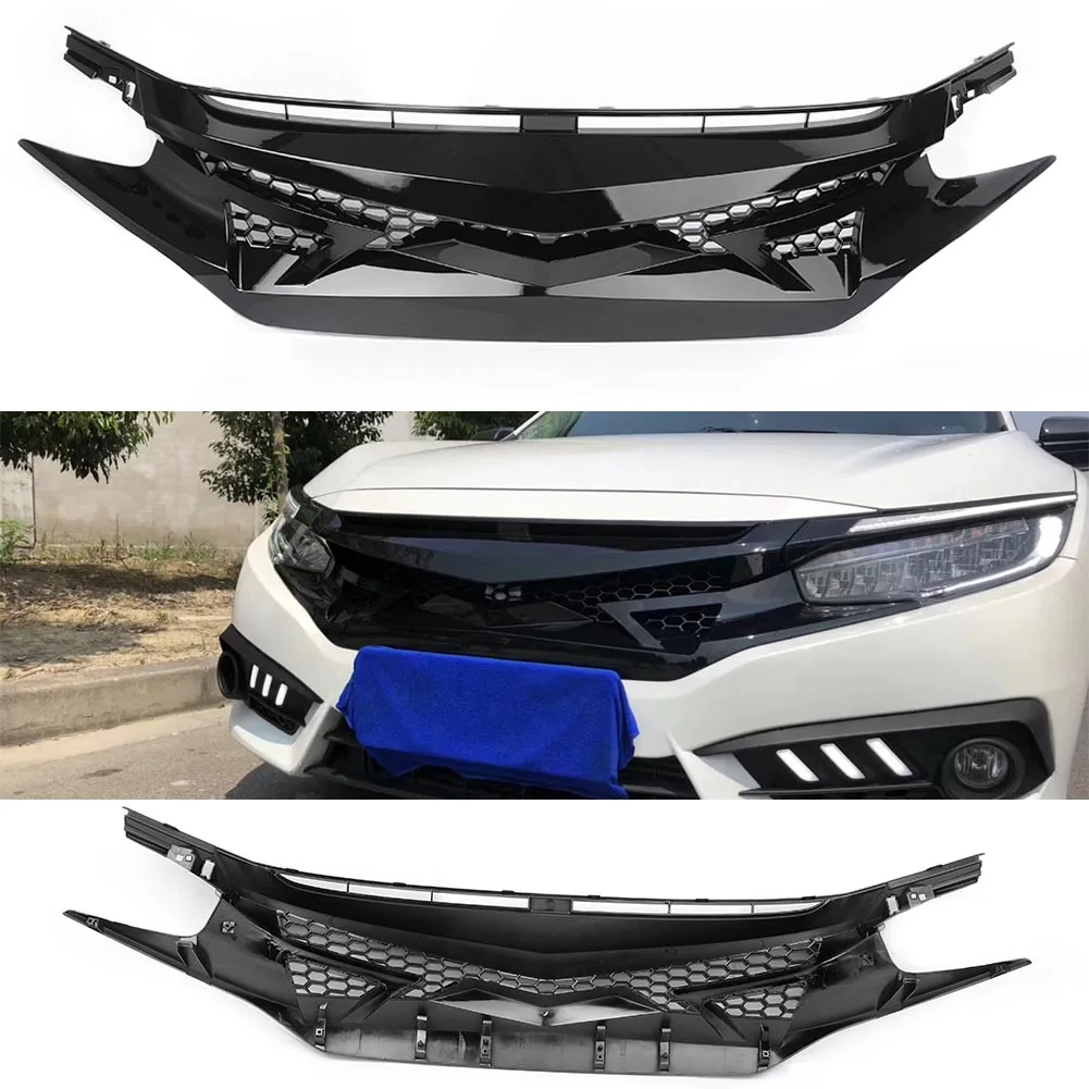 Передняя решетка на решетку капота для Honda Civic 10th Gen FK8 Type R 2016 2017 2018 2019 2020