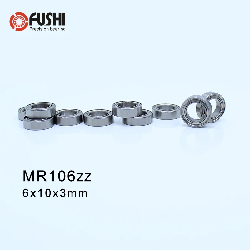 MR106ZZ ABEC-1 (100PCS) 6X10X3mm Miniature Ball Bearings