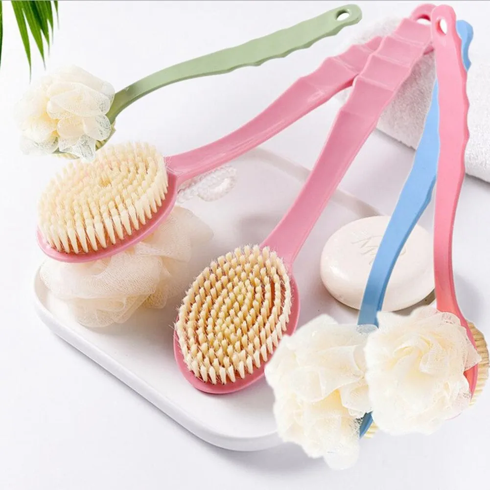 

Long Bristle Scrubber Handle Shower Body Bath Brush Soft Bristle Back Massage Scrubber Bathroom Home Shower Tool