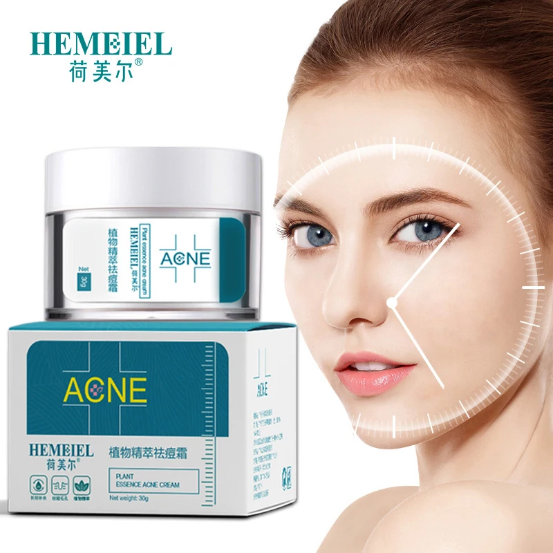 10pcs/HEMEIEL Acne Treatment Face Cream Anti Acne Scar Removal Blackhead Moisturizing Whiten Oil-control Shrink Pores Skin Care