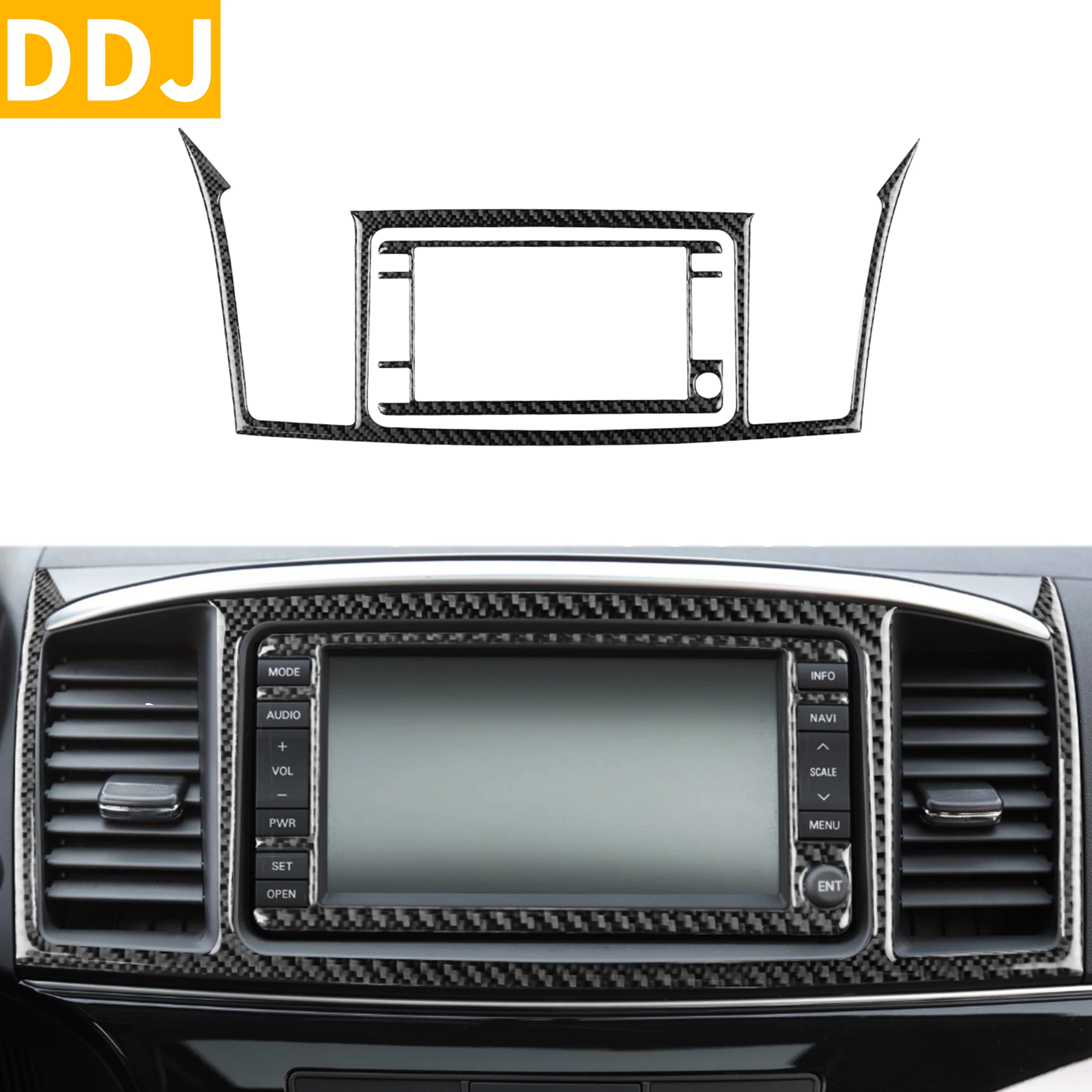 Für Mitsubishi Lancer GTS ES DE 2008-2015 Carbon Fiber Navigation System Display Rahmen Aufkleber Taste Panel Trim Auto zubehör