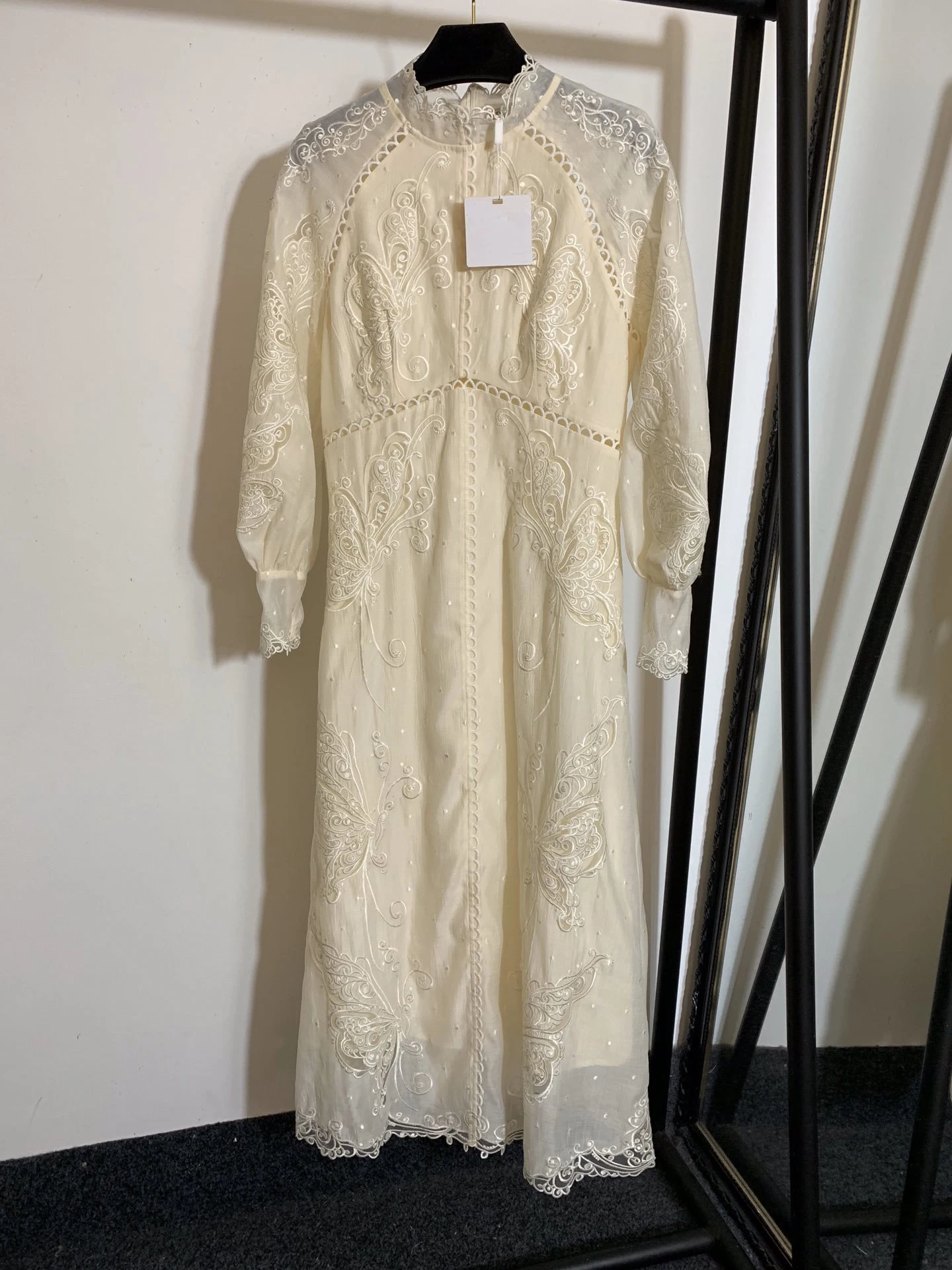 white new fashion polyester Casual women dress autumn