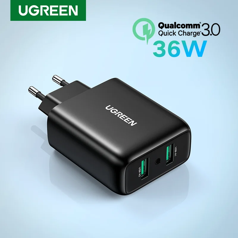 

Ugreen USB Charger Quick Charge 3.0 36W Fast Charger Adapter QC3.0 Mobile Phone Chargers for iPhone Samsung Xiaomi Redmi Charger