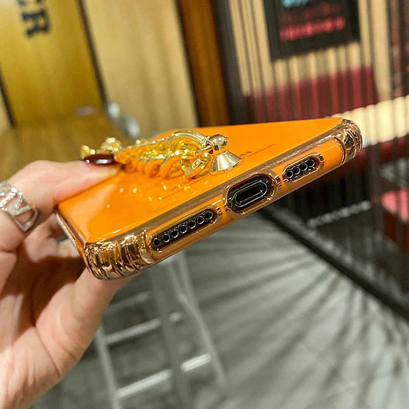 

Fashion 3D Golden Chain Bracelet Plating Phone Case For iPhone 12Pro MAX 11 Pro Max XS MAX XR 7 8 Plus Ring Wristband Soft Cover