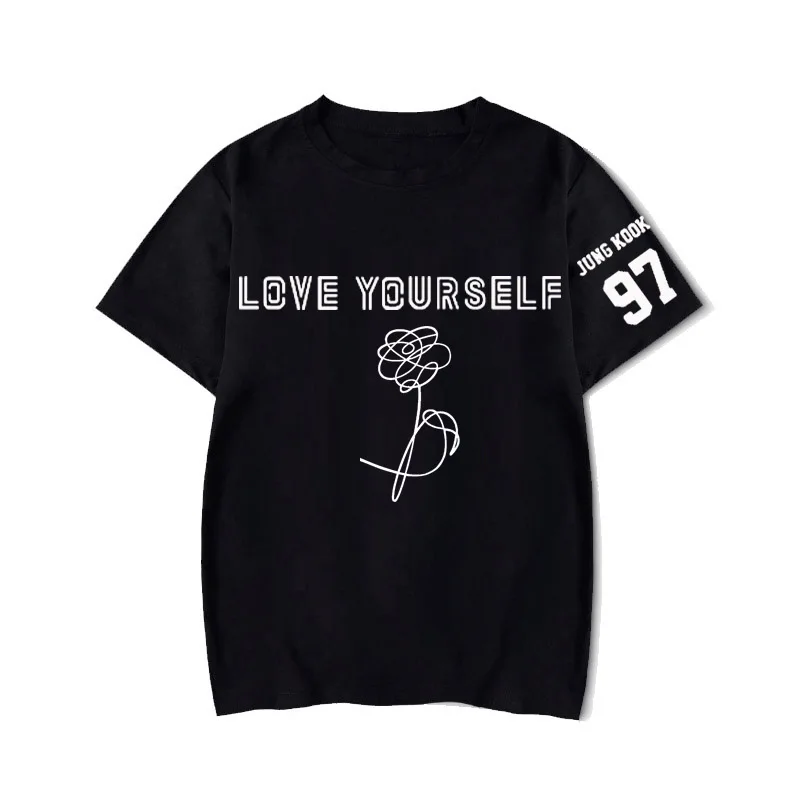 t-shirt 21 Rap Monster Джин SUGA J-HOPE JIMIN V Юнга Кук футболка LOVE YOURSELF слеза портрет комиксов футболка с узором в стиле граффити Кей-поп Харадзюку, с мультяшным принтом - Цвет: t-shirt 21