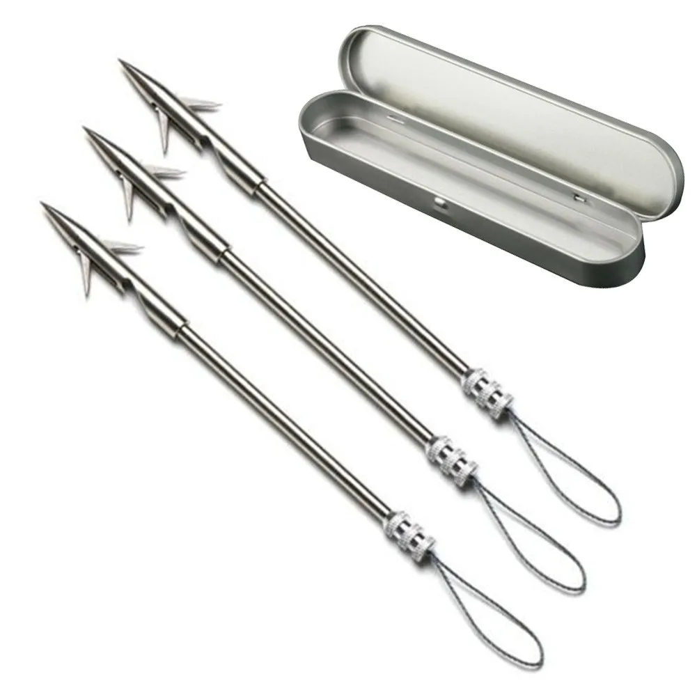

3pcs Fishing Darts With Box Stainless Steel Arrowhead Bow Fish Slingshot Catapult Broadhead Archery Arrowhead Tip Detachable