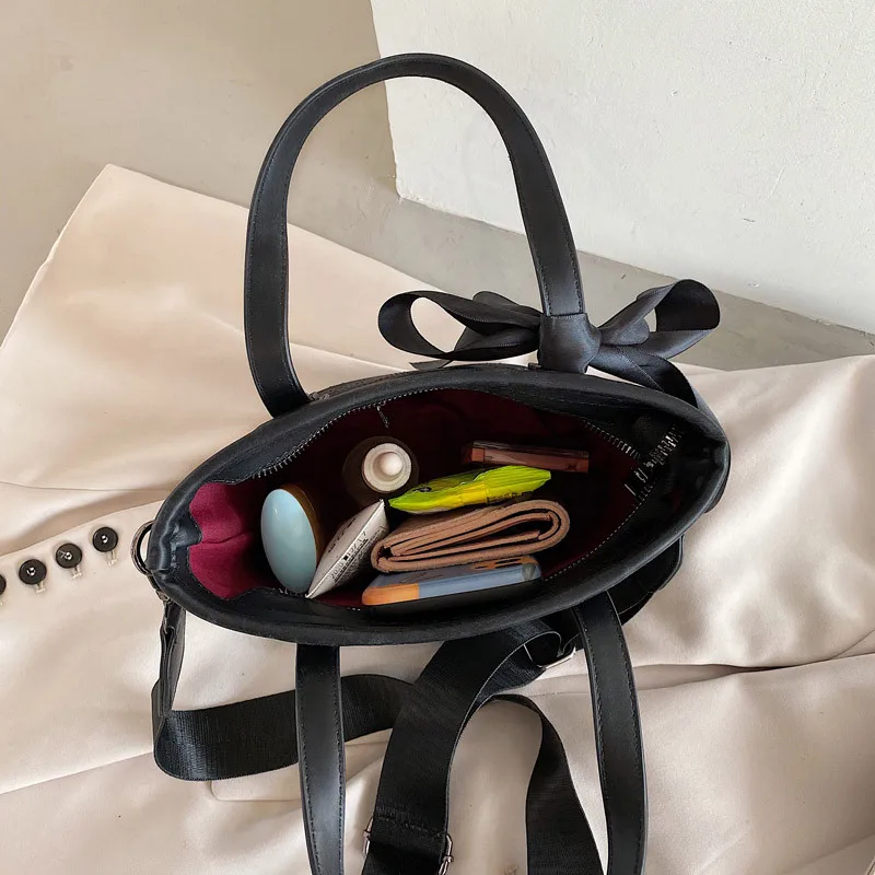 

Diamond Lattice Quilted Tote Handbag Luxury Women Shoulder Hand Bags Bow-Knot Bucket Messenger Bag Lady White Top-Handle Bag Sac