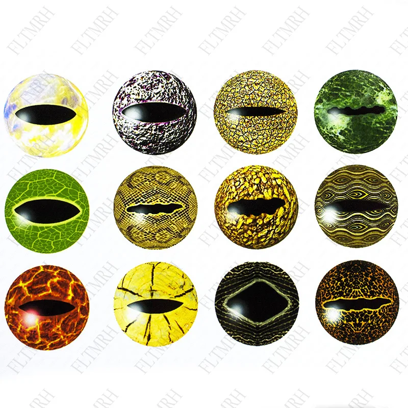 

6mm 14mm 16mm 18mm 30mm Round Handmade Dragon Cat Eyes Photo Glass Cabochons Base Setting Jewelry Charms Accessory