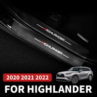 leather carbon fiber threshold protector for toyota highlander xu70 refit 2022 2021 2020 threshold strip car accessories