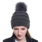 Sparsil унисекс зимняя шапка из искусственного меха с помпоном, теплая шерстяная вязаная шапка Skullies, женская спортивная Лыжная шапка с помпоном, Балаклава