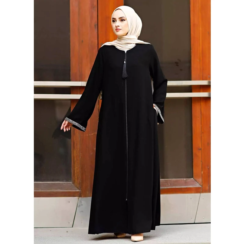 Женское длинное платье-кимоно, открытая абайя, Дубай, кафтан, Турция, ислам, мусульманское платье Djellaba, кафтан, Марокко, 590