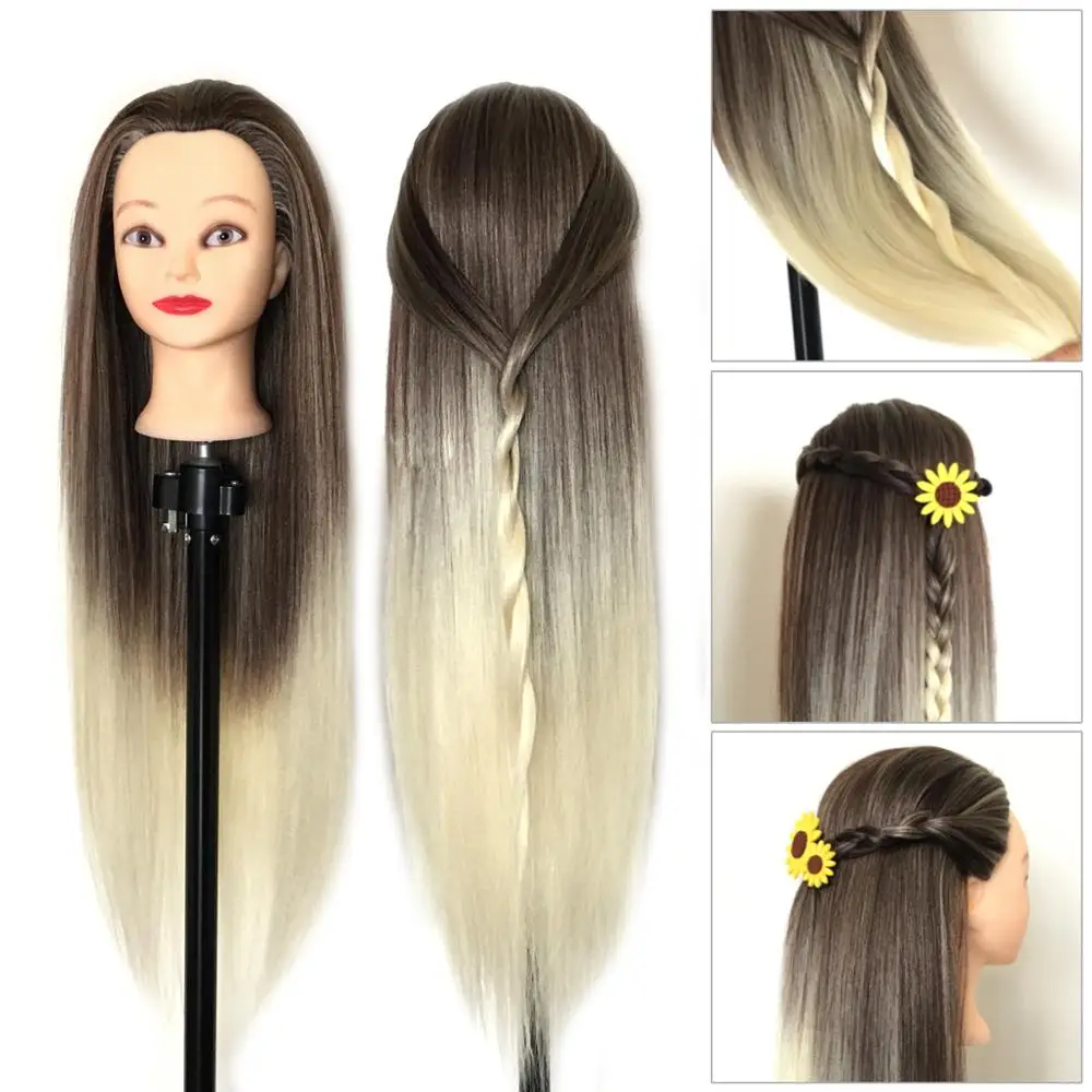 100% красочная голова для тренировки волос манекен укладки кукла кофейное золото +