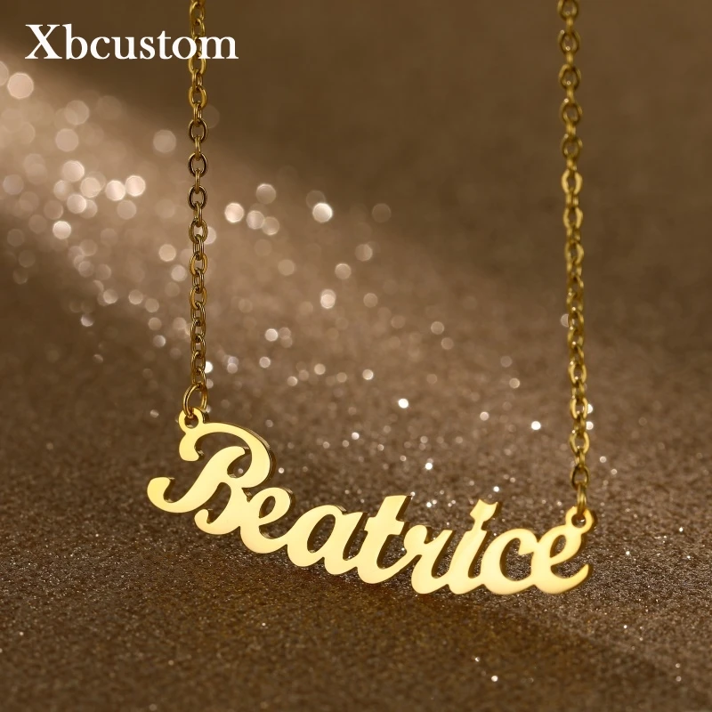 Персонализированное ожерелье с именной табличкой из нержавеющей стали колье