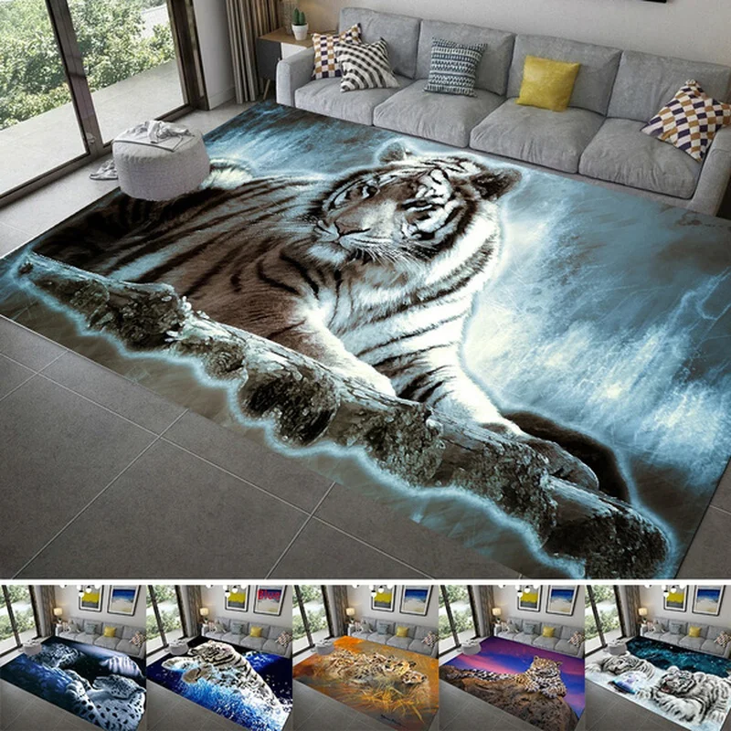 Leopard Tiger Lion Cat Non-slip Area Rugs Large Mat for Living Room Comfortable Carpet Soft Floor Bedroom | Дом и сад