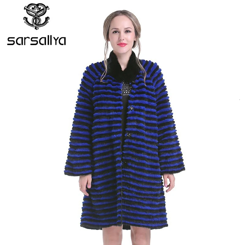 

SARSALLYA Winter Women Mink Coat Real Mink Fur Coats Genuine Leather Coat Fur Mink Long Womens Rabbit Fur Jacket