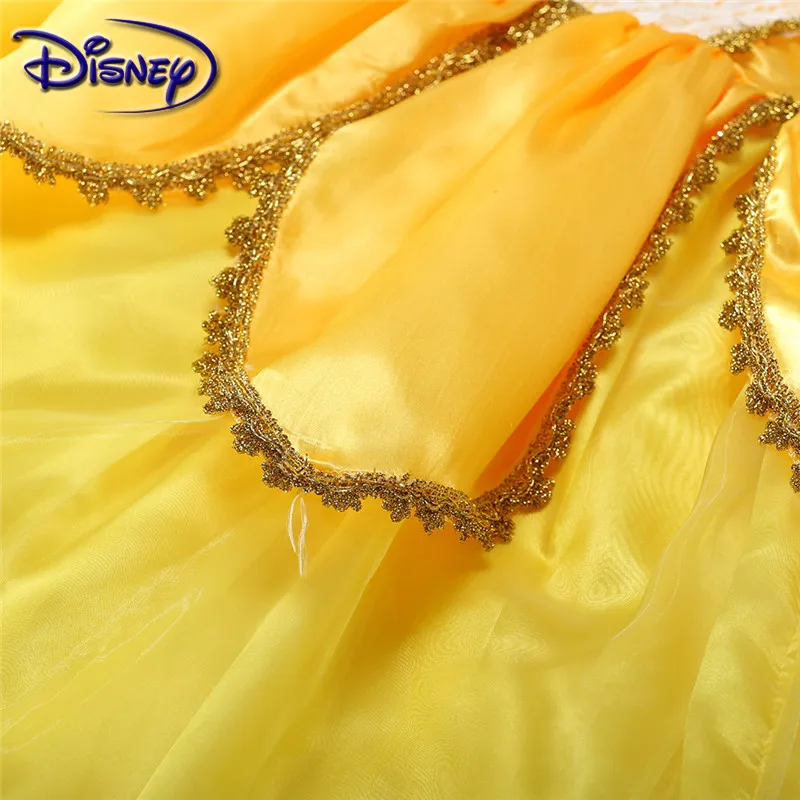 Disney Belle/Детское платье принцессы; платье принцессы с бантом и принтом для девочек