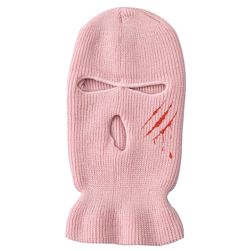 Balaclava Winter Three-hole Knitted Full Face Mask Ski Riding Warm Wool Beanie Sports Men and Women Outdoor Halloween | Аксессуары для