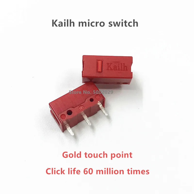 

Игровая мышь Kailh GM switch 60M life, 2 шт., кнопка микропереключателя красная точка, подходит для Logitech G403 G900 G903 G304 305 Sensei TEN