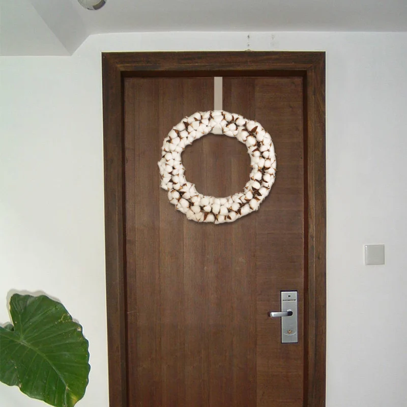 

Pure Natural Encrypted Kapok Iron Ring Garland Home Living Room Decoration, Used For Home Front Door Wall Window Decoration-