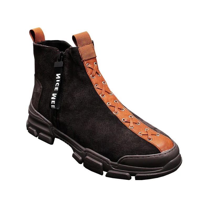 Ретро сапоги панк до лодыжек для мужчин с поперечным Ремешком повседневные