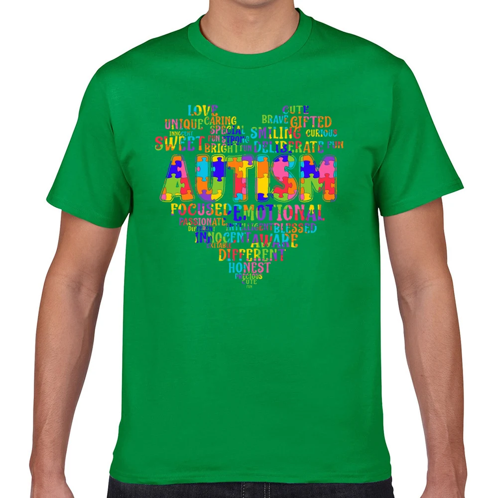 Топы Футболка Для мужчин информации о проблеме аутизма s 2019 аутизм сердце Vogue