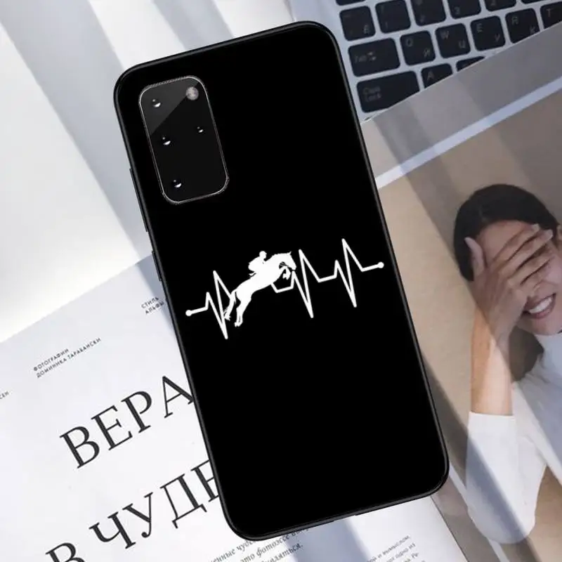 

Horse Pony Horse Heartbeat Phone Case For Samsung A40 A31 A50 A51 A71 A20E A20S S8 S9 S10 S20 Plus note 20 ultra