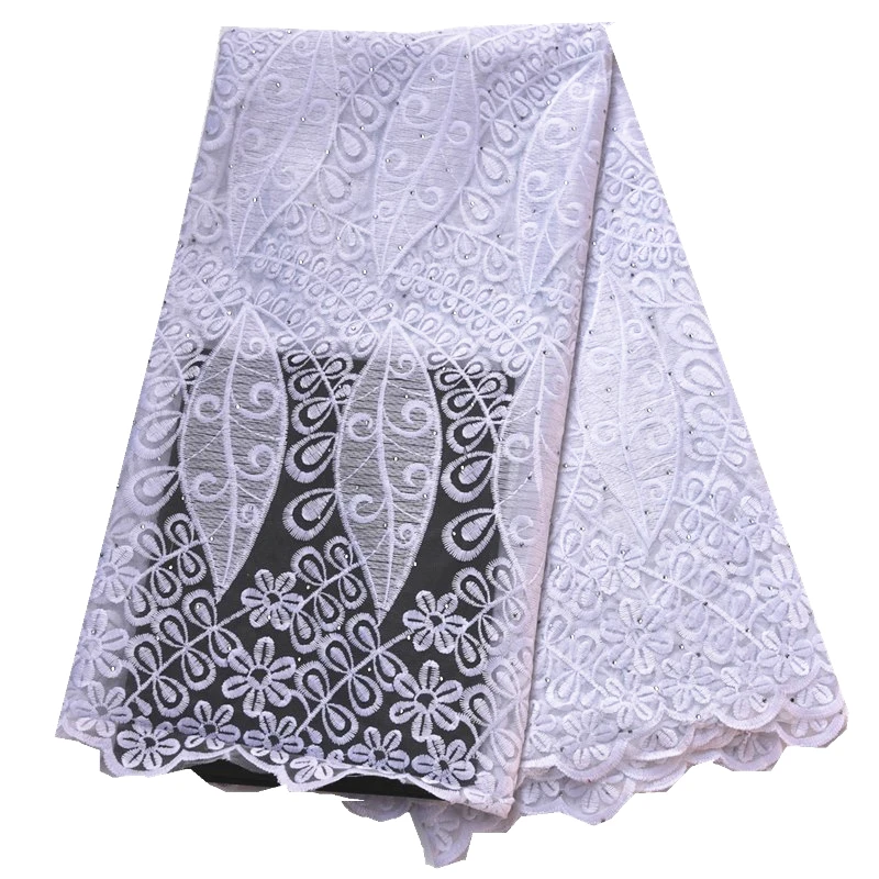 2020 новая белая африканская ткань французская 5 ярдов кружевная с камнями