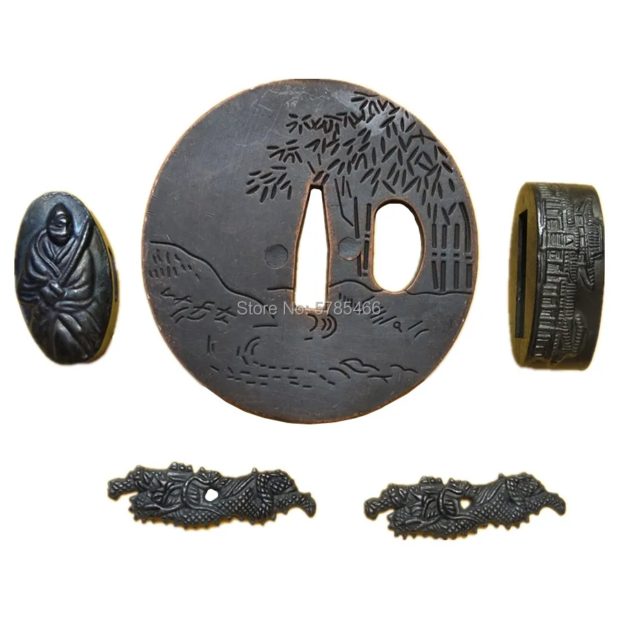 Набор тигров тема фитинги из сплава японская катана меч вакидзаси аксессуары DIY