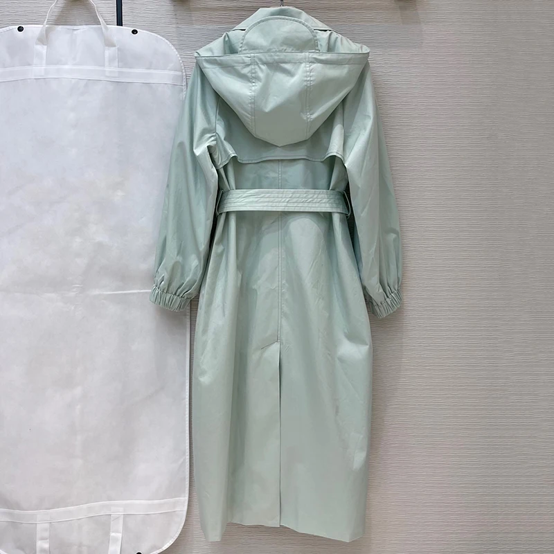 

Women Overcoat Trench Coat Casual Long Outerwear Loose with Belt Winter Fashion Double-breasted Women's Windbreaker Femme