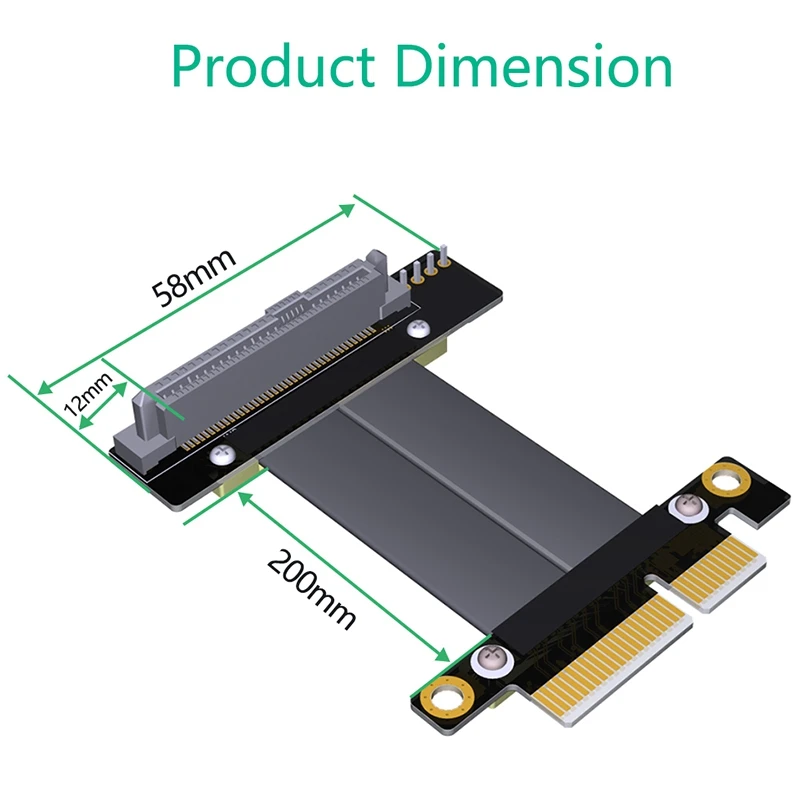 SFF-8639 U.2 to PCI-E 3.0 4X Ribbon Extender Cable PCI Express Extension 32G/Bps for NVME SSD | Компьютеры и офис