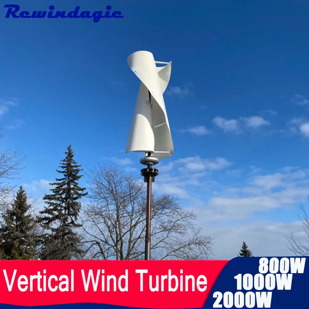 

400W 800W 1000W 2000W Wind Turbine Vertical 3 Phase 12V 24V 48V 96V Permanent Magnet Maglev Coreless Generator Free Power Energy