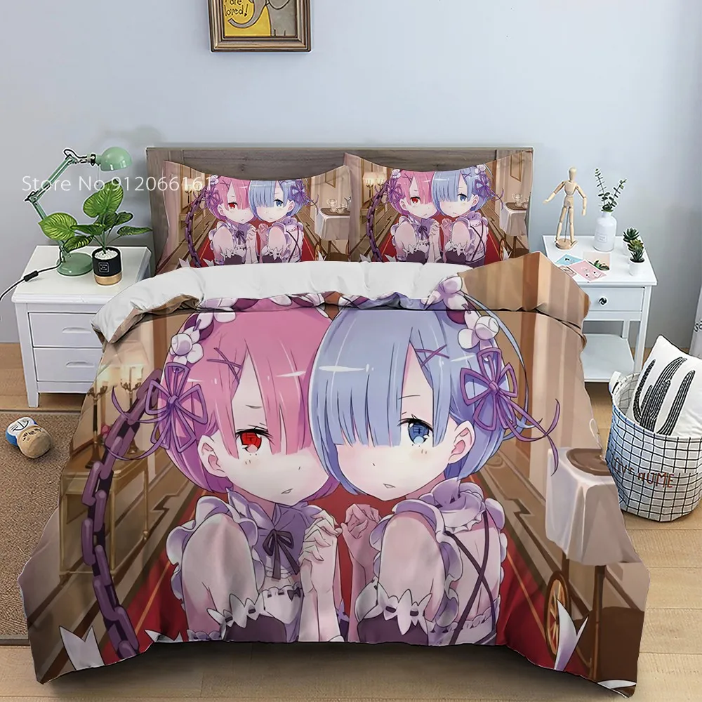 

Colorful Cartoon Bedding Set Japan Anime Duvet Cover Home Textile Comfortable Bed Cover Set For Kids Girl Bedspread Pillowcase