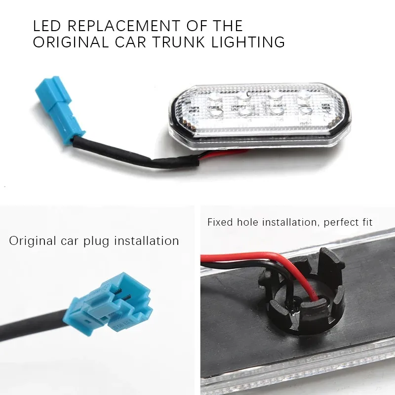 

8LED Car Replacement Luggage Rear Trunk Tail Light White For Tesla Model Y 6000K 20W IP67 Waterproof White Rear Tailgate Lamp