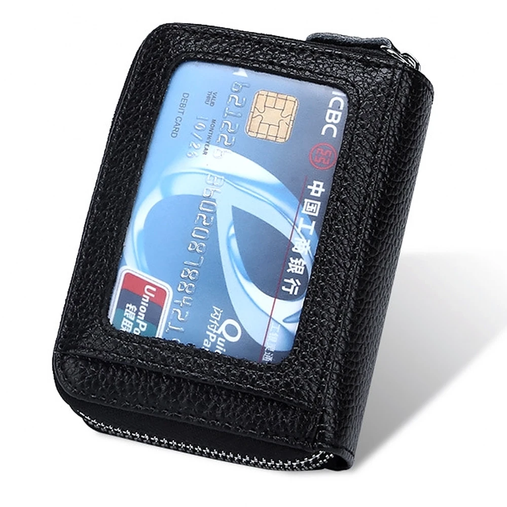 Хит продаж первый слой кожаная сумка для карт модная мужская и женская двойная