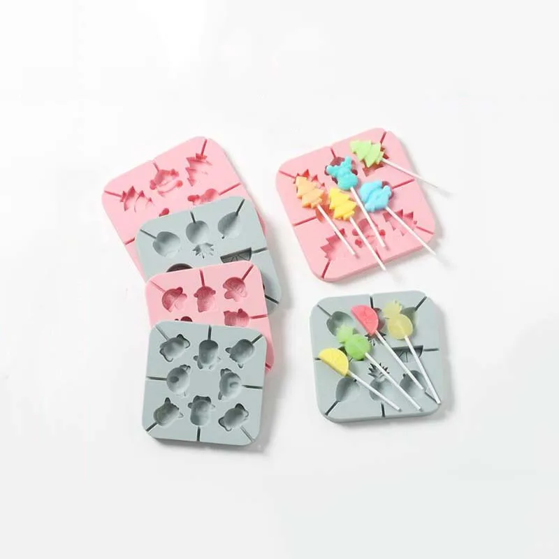 

lollipop silicone mold fruit animal cartoon homemade children candy chocolate mold baking tools