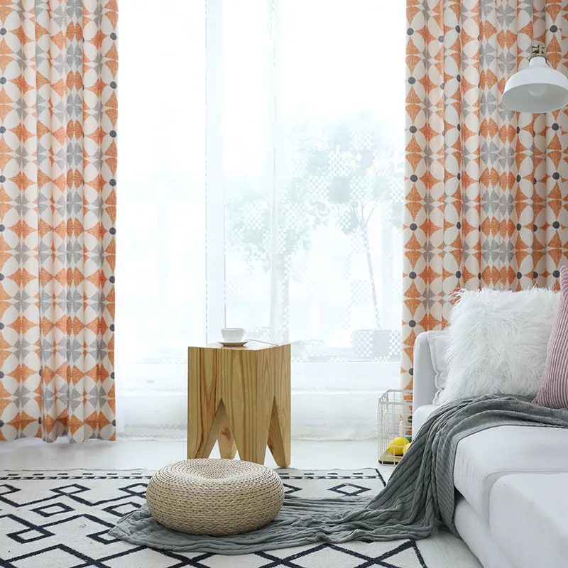 Современные хлопковые льняные шторы в американском стиле для спальни