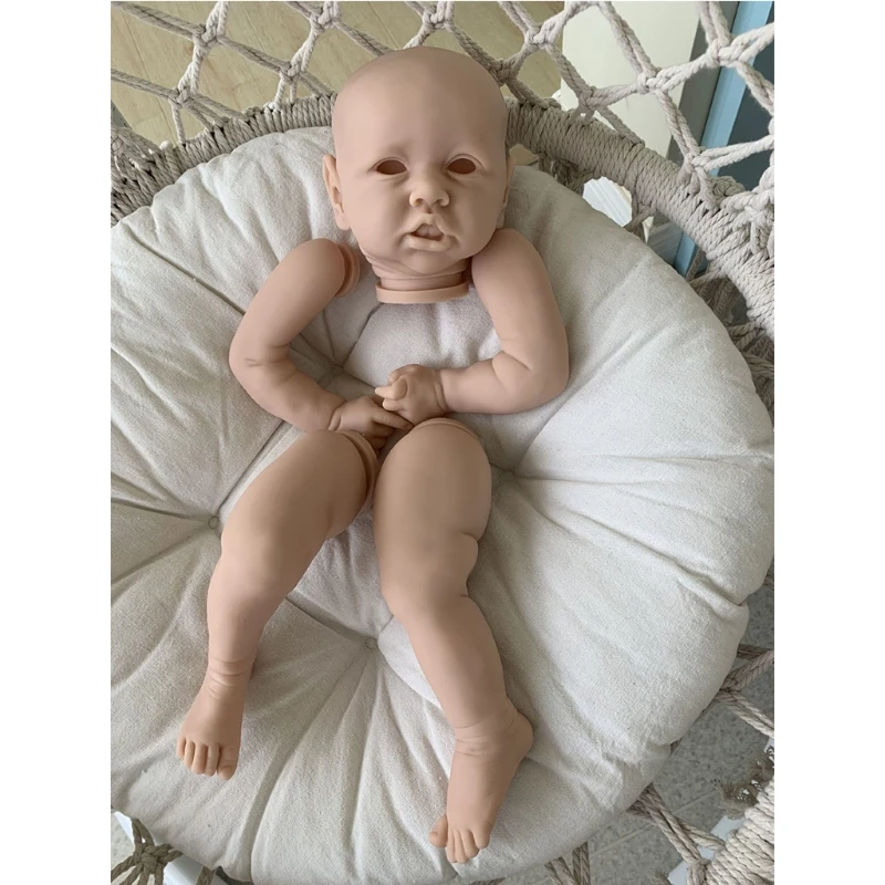 

Realistic Doll Kit 22 Inch Unpainted Unfinished Newborn Smile Baby Lifelike Body Soft Vinyl Accessories