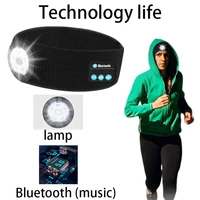 bluetooth sleeping headphones led sports headband elastic night running light wireless music earphones eye mask for side sleeper