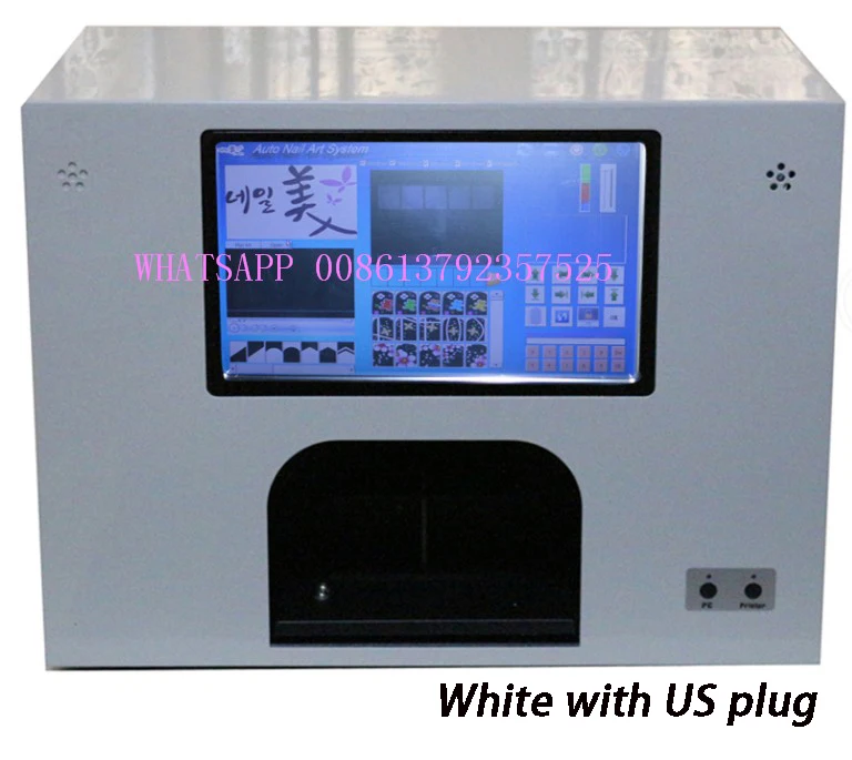 white US plug 5 ногтей печатная машина 5 ногтей принтер 3 цветы принтер ногтей машина по всему миру - Цвет: white US plug