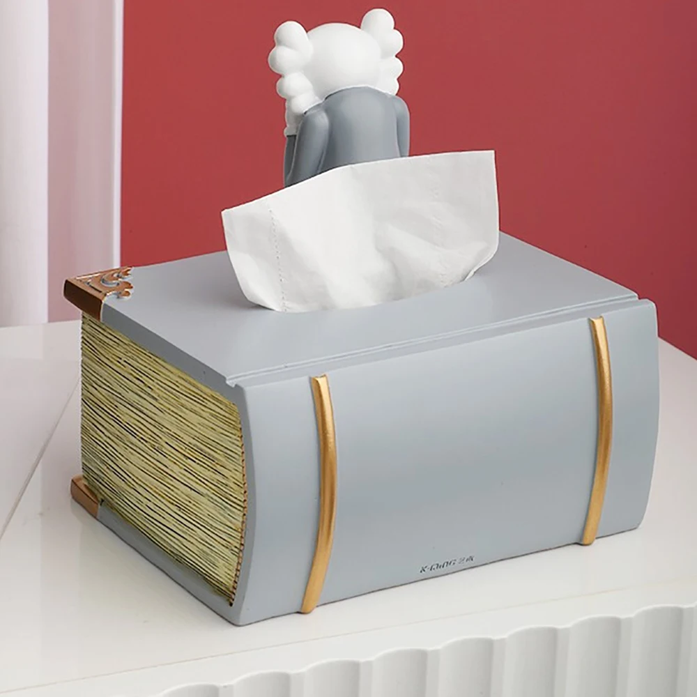 

Cute Bear Resin Sculpture Tissue Box Sundries Tray Holder For Home Decoration Statue Living Room Decor Ornament Office Figurine