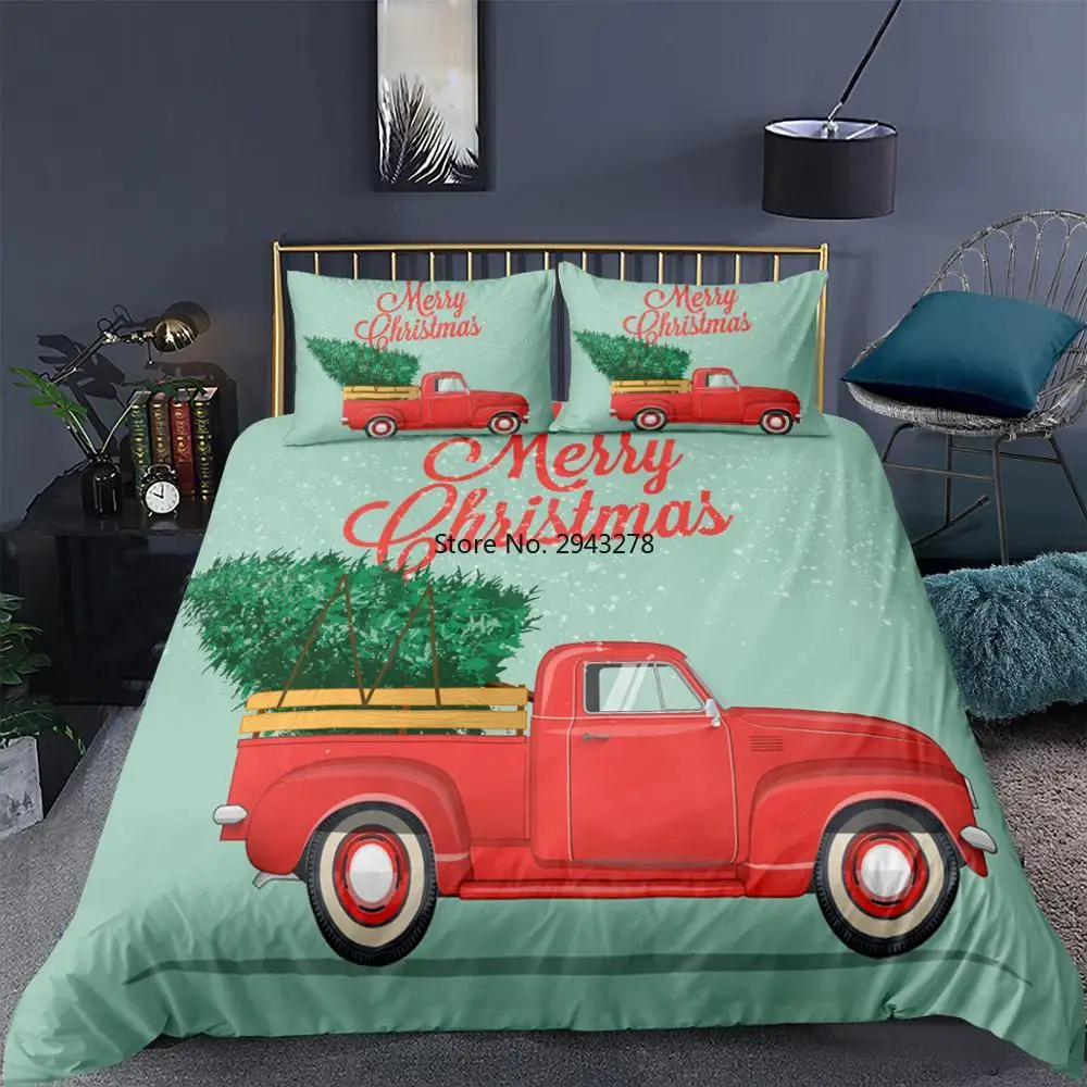 

3D Printed High Quality Merry Christmas Series Duvet Cover Santa Claus Snowman Bedding Set with Pillowcase Twin Size for Kids