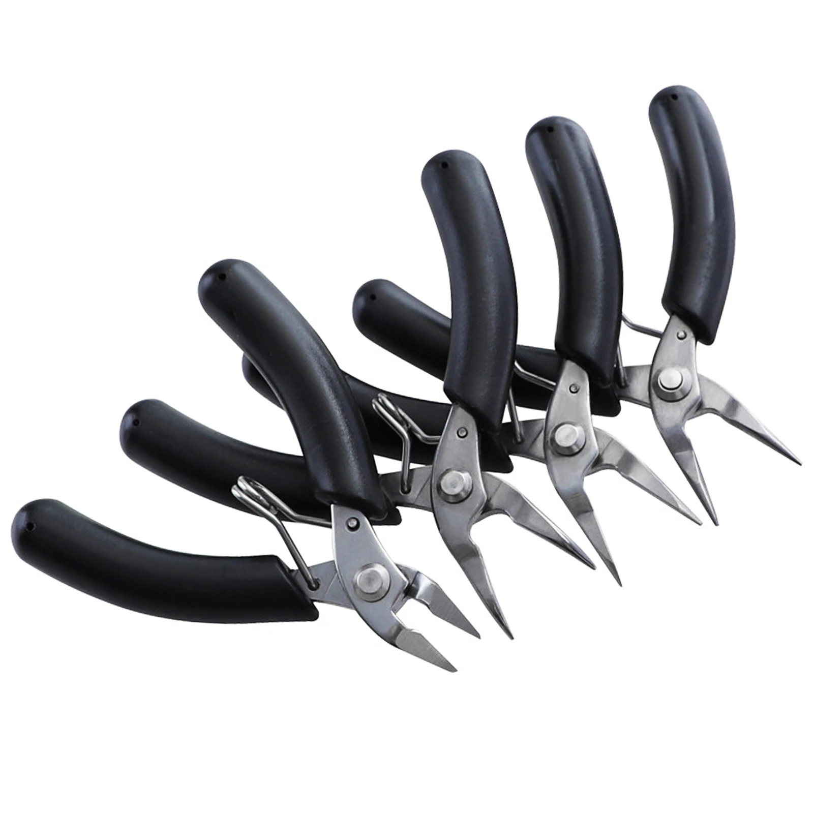 

4pcs Electronic Tools Handmade Craft With Handle Non Slip Stainless Steel Portable Cutting Mini Needle Nose Plier Jump Ring