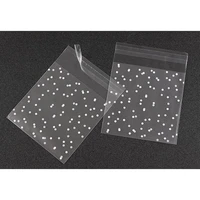 100pcslot white dots transparent opp self adhesive bags gift packaging bags plastic jewelry candy cookies packing bags