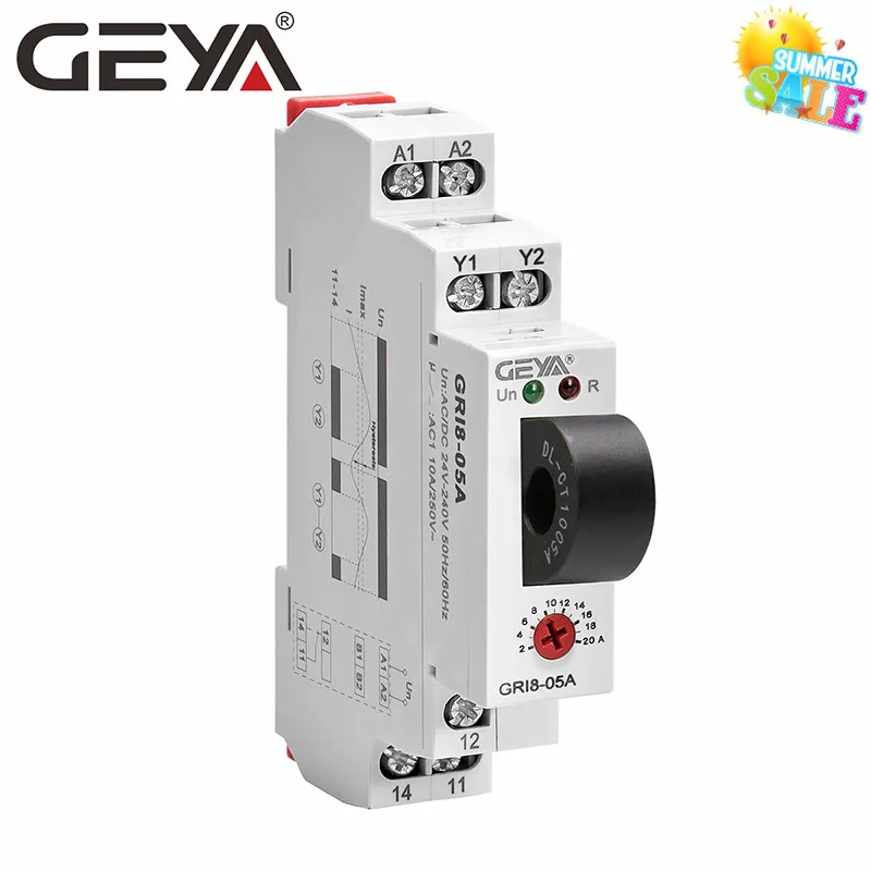 Новый GEYA GRI8 05 переменного или постоянного тока реле контроля проходной 2A 20A AC24V 240V