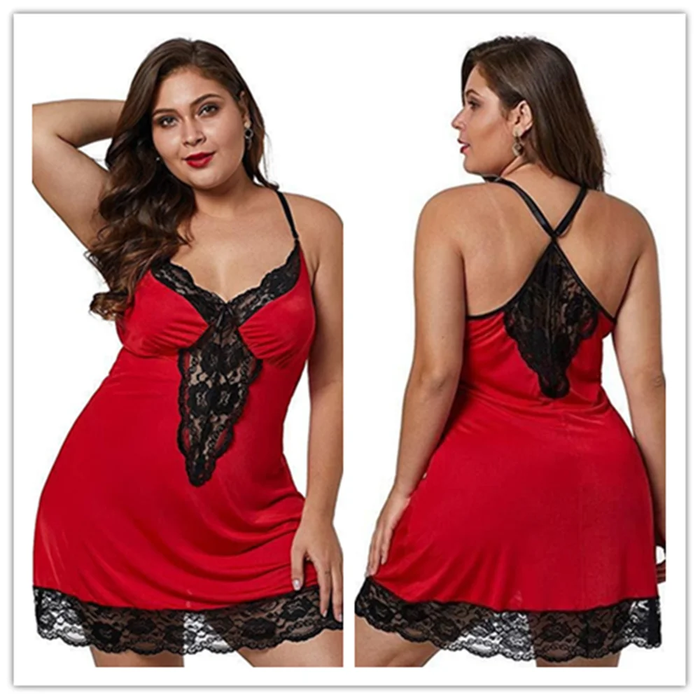 

Sexy Lace Lingerie Plus Size Clothing for Women Porno See Through Babydoll Nightdress Hot Erotic Flirting Underwear Sex Costume