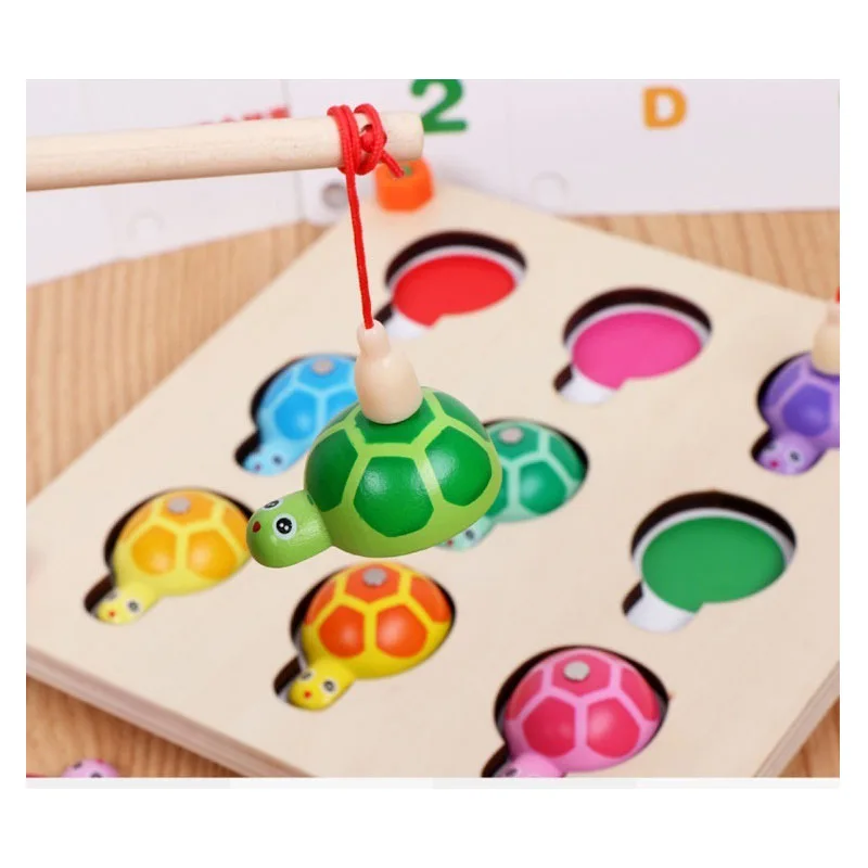 Игра с памятью и рыбалка 2 в 1 деревянные игрушки Монтессори для дошкольников