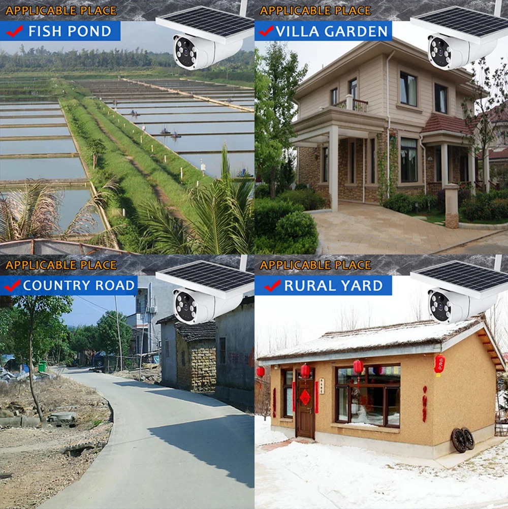 1080P Solar Power 4G SIM Card IP Camera Outdoor IP67 PIR Detect Dual Light Video Surveillance Security Wireless Battery Camera